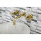Kingston Brass KS6127ML Two-Handle Wall Mount Bathroom Faucet, Brushed Brass KS6127ML - alternate 4